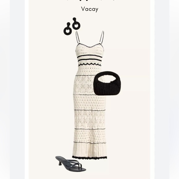 Lucky Brand Crochet striped Dress Ivory black Size S, M and L available - Picture 12 of 12